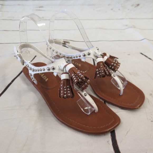 Prada Studded Tassel Sandal - Picture 3 of 8